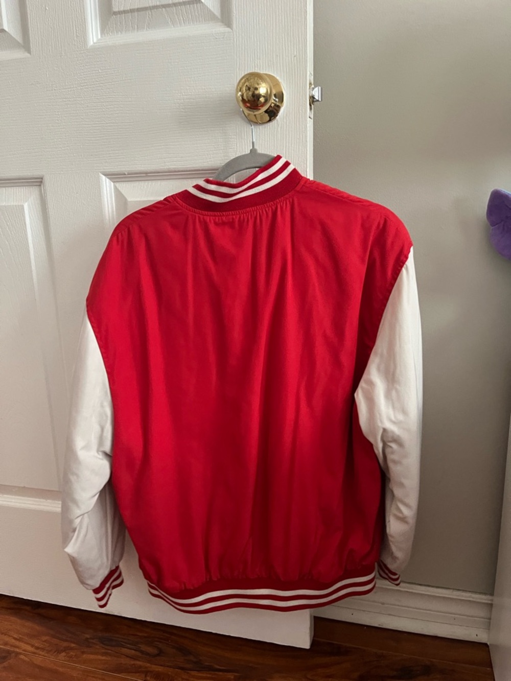 Red & White Varsity Jacket with 'R' Patch - Picture 2 of 2